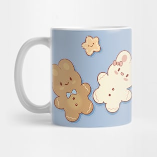 Cute Kawaii Gingerbread Bunny | Blue Mug